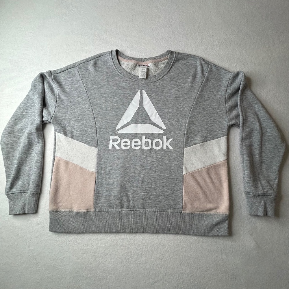 Reebok Women's Sweatshirt Gray Pink Size XL